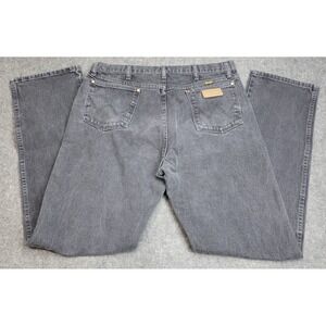 Wrangler Jeans Mens 38x36 Gray Denim Western Cowboy Rodeo Rancher Workwear